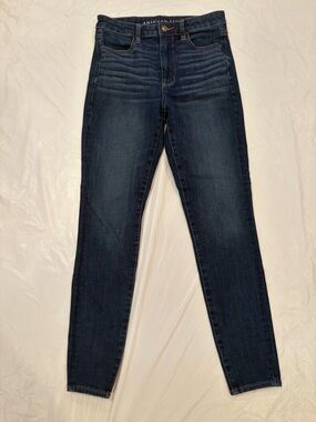 American Eagle Jeans Women's 6 Reg Blue Dark Wash Highest Rise Jeggings Stretch